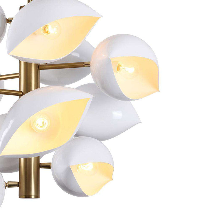 Modern Shell Concillo Chandelier - White-France & Son-LBC099WHTBRS-Chandeliers-3-France and Son