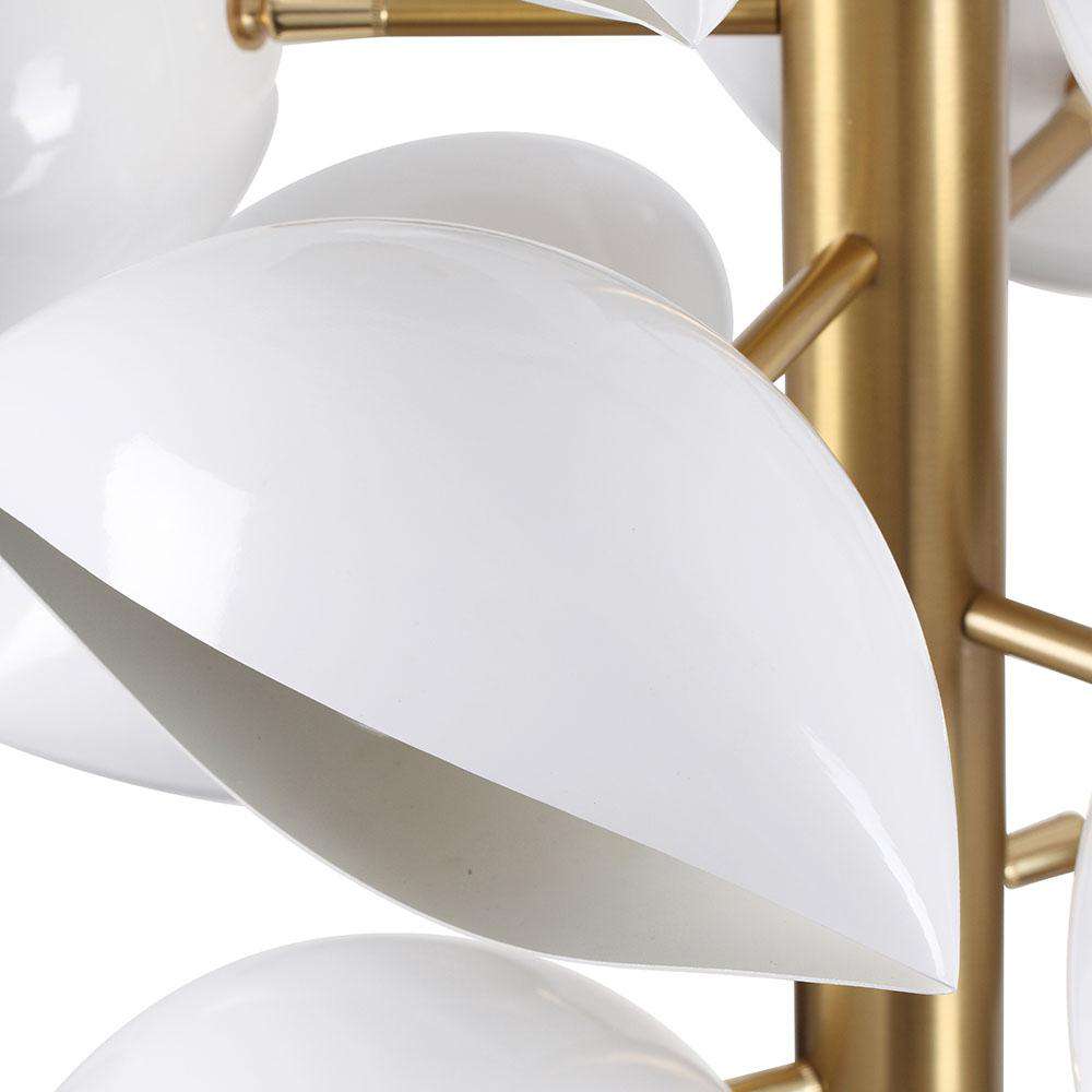 Modern Shell Concillo Chandelier - White-France & Son-LBC099WHTBRS-Chandeliers-2-France and Son