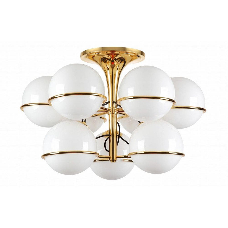 Sarfatti Globe Two Tiered Flush Mount Ceiling Lamp-France & Son-LBC1169GOLD-Flush MountsGold-2-France and Son
