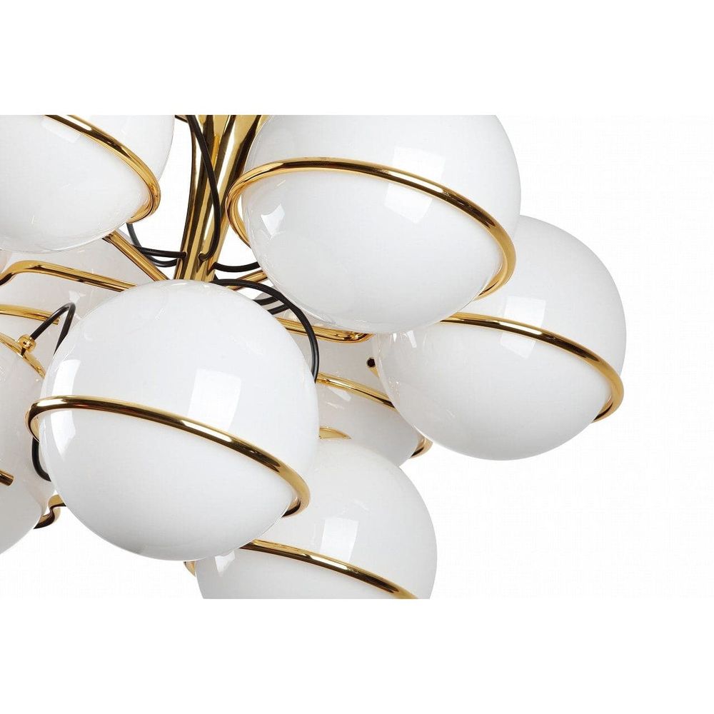 Sarfatti Globe Two Tiered Flush Mount Ceiling Lamp-France & Son-LBC1169GOLD-Flush MountsGold-3-France and Son