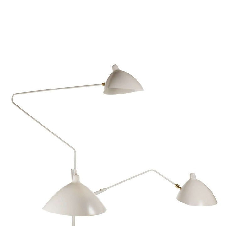Mid Century Three-Arm MFL-3 Floor Lamp - White-France & Son-LBF023WHT-Floor Lamps-2-France and Son
