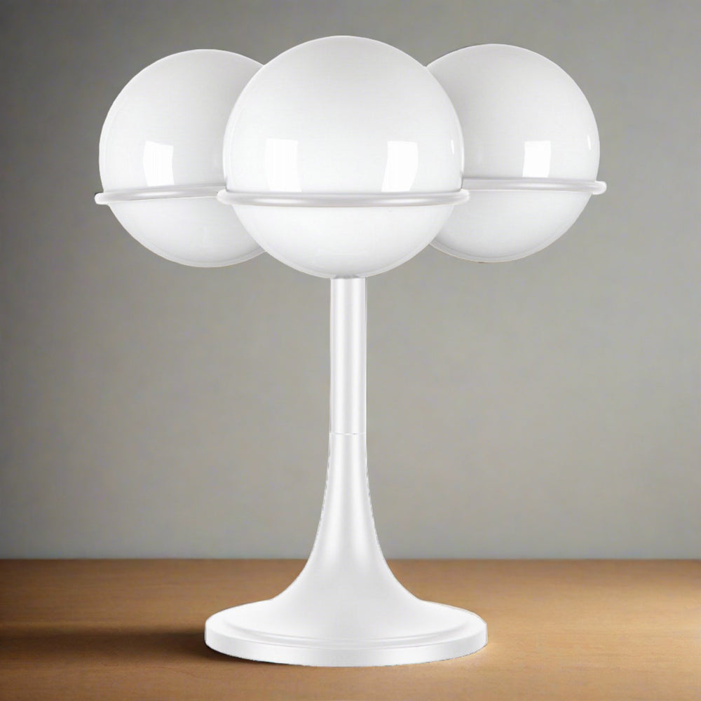 Sarfatti Table Lamp with Three Globes-France & Son-LBT1163WHT-Table LampsWhite-1-France and Son