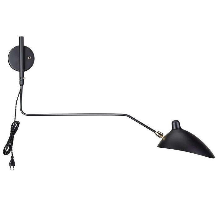 Serge MSC-R1C Rotating Sconce - One Curved Arm-France & Son-LBW015BLKD-Wall LightingBlack-2-France and Son