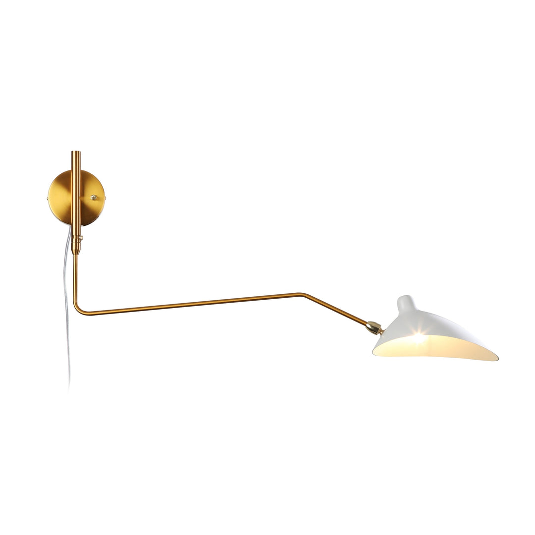 Serge MSC-R1C Rotating Sconce - One Curved Arm-France & Son-LBW015BLKD-Wall LightingBlack-9-France and Son
