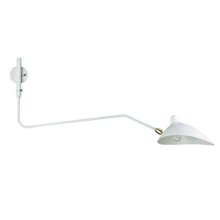 Serge MSC-R1C Rotating Sconce - One Curved Arm-France & Son-LBW015WHTD-Wall LightingWhite-6-France and Son