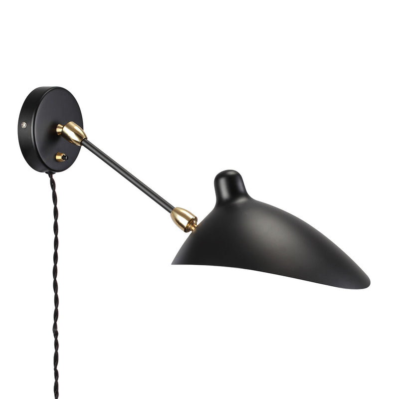 Mid Century Mouille Double Swivel Sconce - 19"-France & Son-LBW016BLK-Wall LightingBlack-2-France and Son