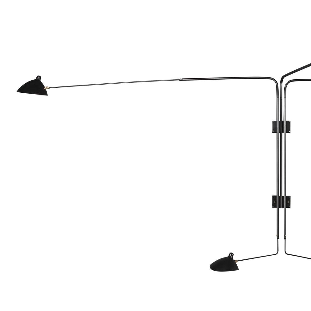 Serge Five Arm Rotating Wall Sconce-France & Son-LBW037BLK-Wall Lighting-2-France and Son