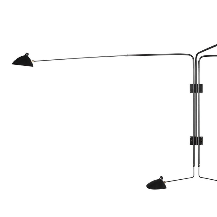 Serge Five Arm Rotating Wall Sconce-France & Son-LBW037BLK-Wall Lighting-2-France and Son