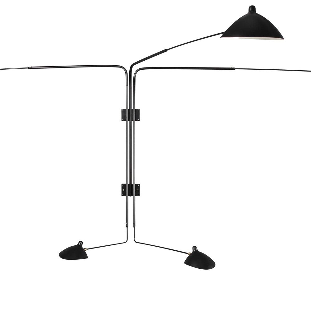 Serge Five Arm Rotating Wall Sconce-France & Son-LBW037BLK-Wall Lighting-4-France and Son