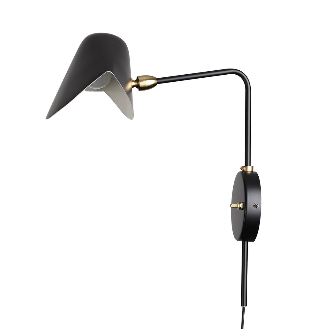 Mid Century Serge Antony Rotating Wall Sconce-France & Son-LBW060BLK-Wall LightingBlack-6-France and Son