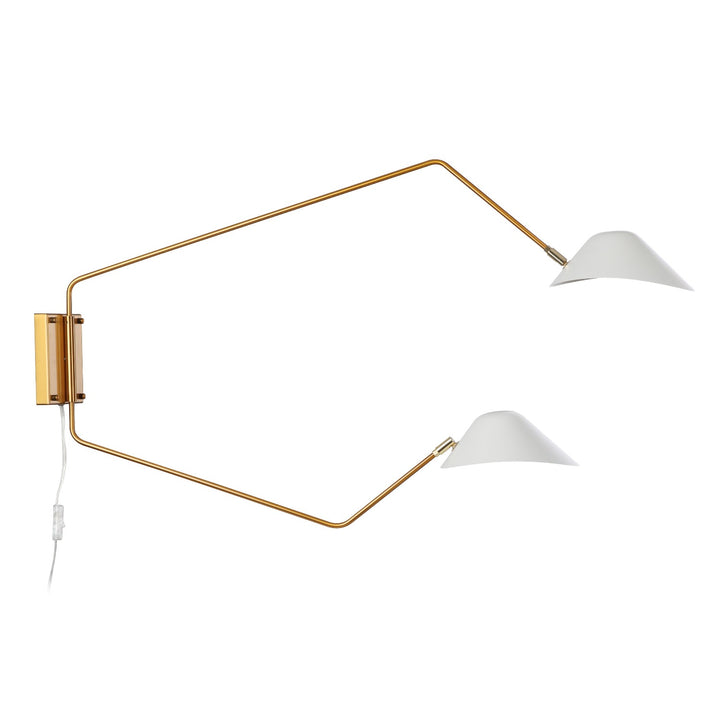 Chapeau Double Rotating Wall Sconce-France & Son-LBW094DBRSWHT-Wall LightingWhite-2-France and Son