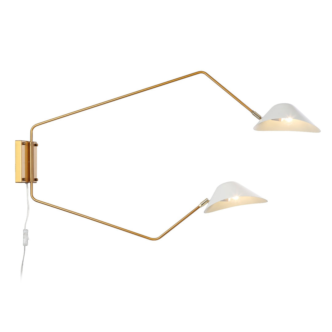 Chapeau Double Rotating Wall Sconce-France & Son-LBW094DBRSWHT-Wall LightingWhite-4-France and Son