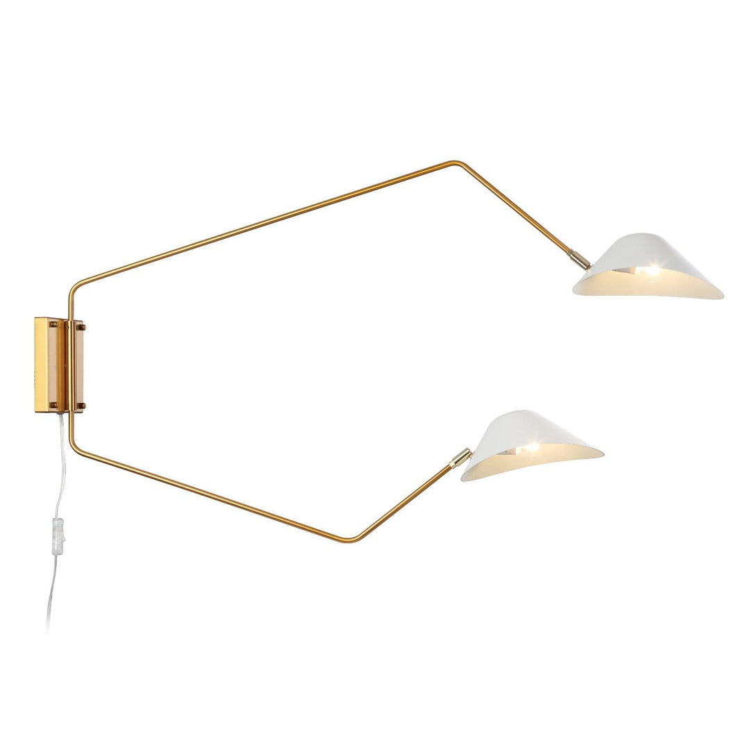 Chapeau Double Rotating Wall Sconce-France & Son-LBW094DBRSWHT-Wall LightingWhite-4-France and Son