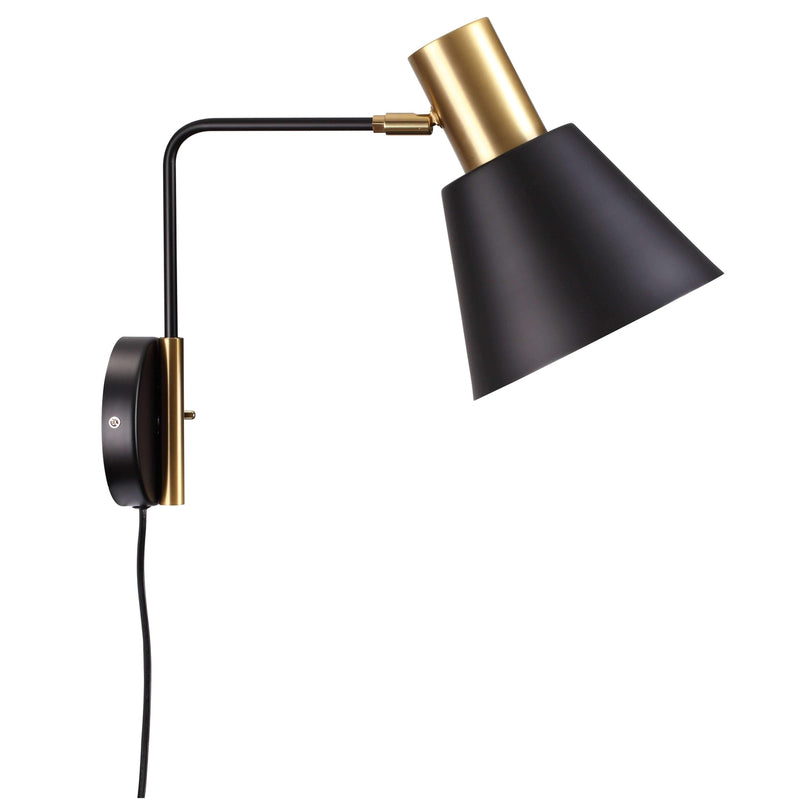 Mid Century Norre Rotating Wall Sconce-France & Son-LBW107BLKBRS-Wall LightingBlack-2-France and Son