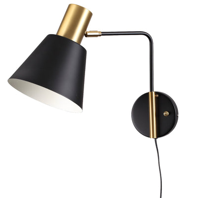 Mid Century Norre Rotating Wall Sconce-France & Son-LBW107BLKBRS-Wall LightingBlack-3-France and Son