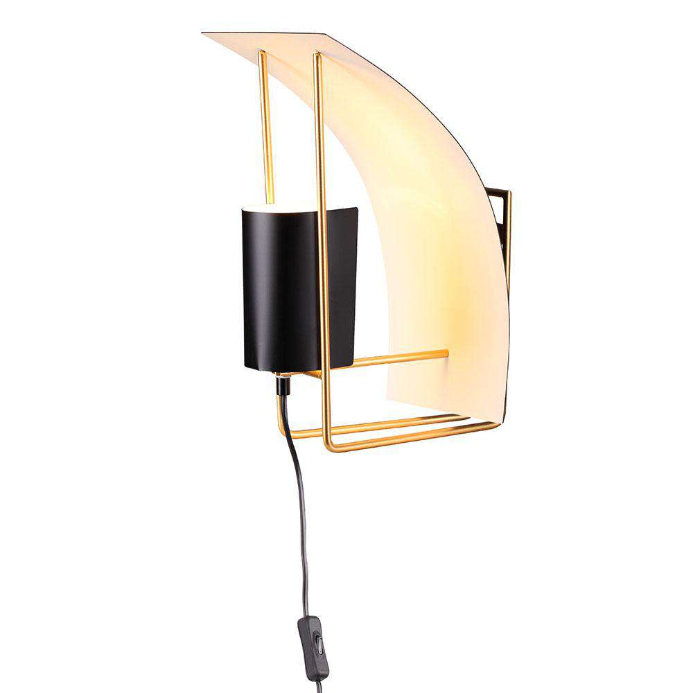 Mid Century Parachute Wall Sconce-France & Son-LBW115BLKGLD-Wall Lighting-2-France and Son