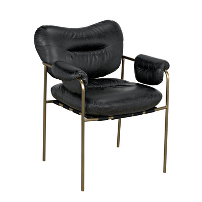 Aphrodites Chair - Metal With Leather-Noir-NOIR-LEA-AC003-1D-Lounge Chairs-1-France and Son
