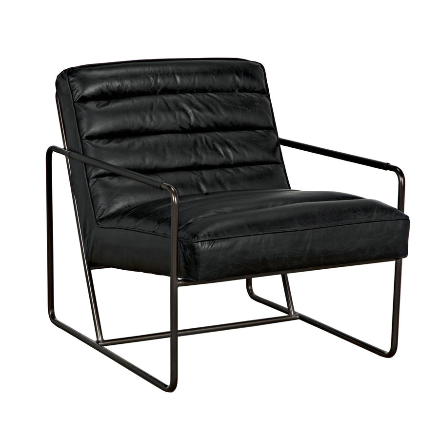 Demeter Chair - Metal/Leather-Noir-NOIR-LEA-C0306-1D-Lounge Chairs-1-France and Son