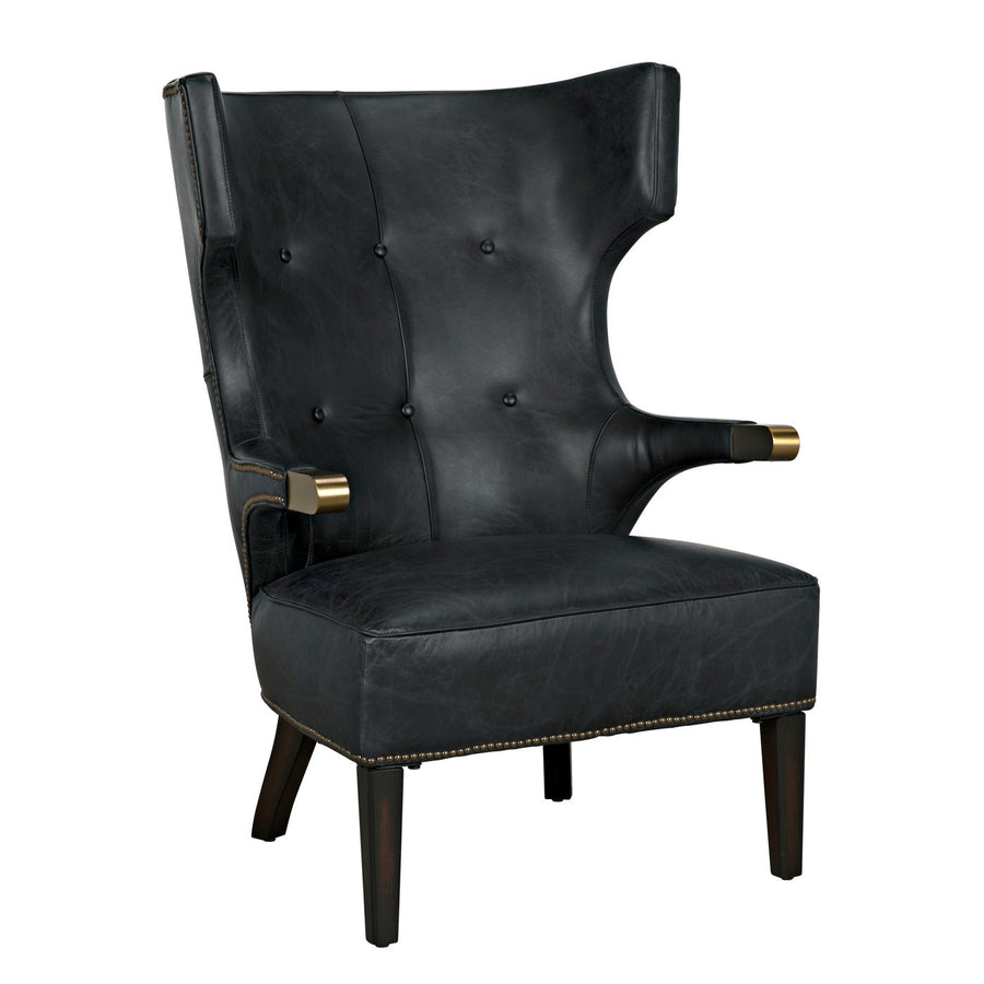 Heracles Chair - Leather-Noir-NOIR-LEA-C0387-1D-Lounge Chairs-1-France and Son