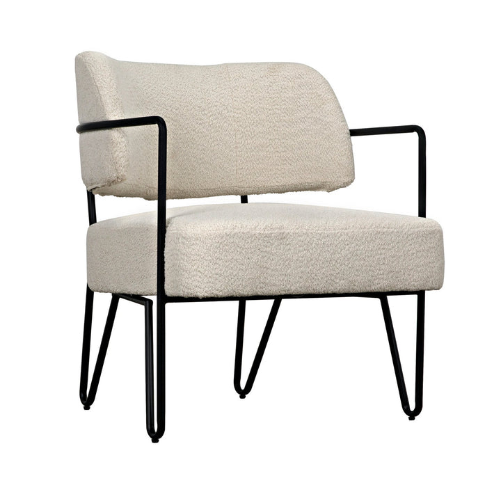 Zeus Chair - Metal/Boucle Fabric-Noir-NOIR-LEA-C0469-1D-Lounge Chairs-1-France and Son
