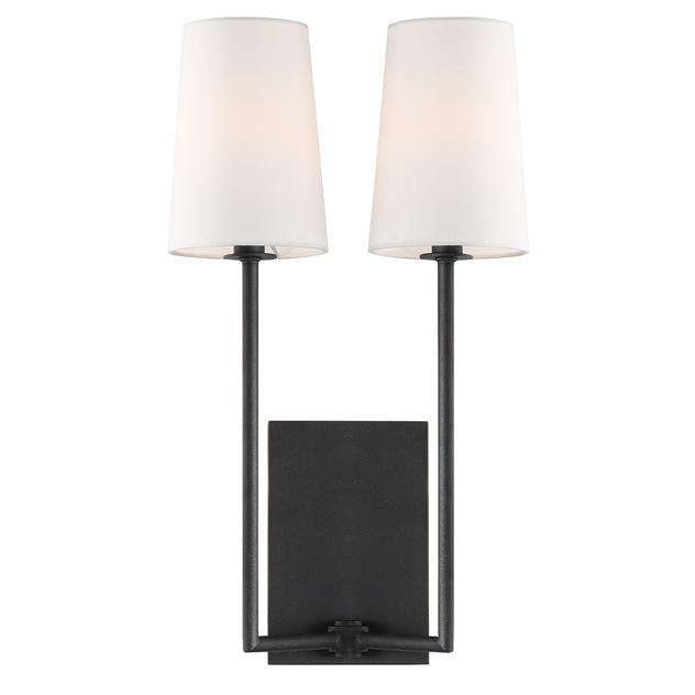 Lena 2 Light Sconce-Crystorama Lighting Company-CRYSTO-LEN-252-BF-Wall LightingBlack Forged-1-France and Son