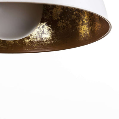 Corwin Dome Lamp with Gold Leaf Interior-France & Son-LI3064WHT-Pendants-2-France and Son