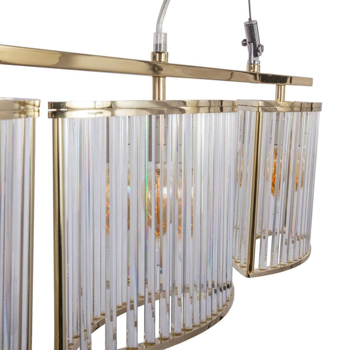 Stilio Linear Suspension Light with Fluted Glass Rids