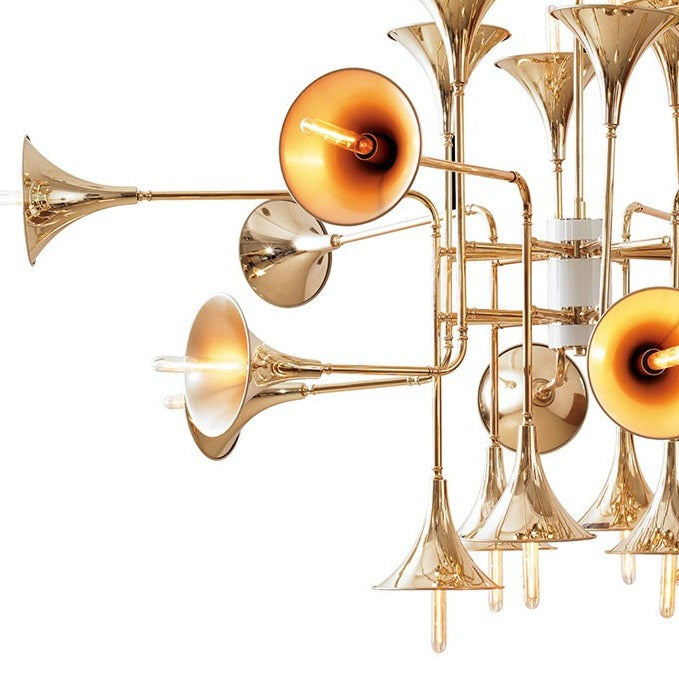 Trumpet Chandelier-France & Son-LM35624PGOLD-Chandeliers-3-France and Son