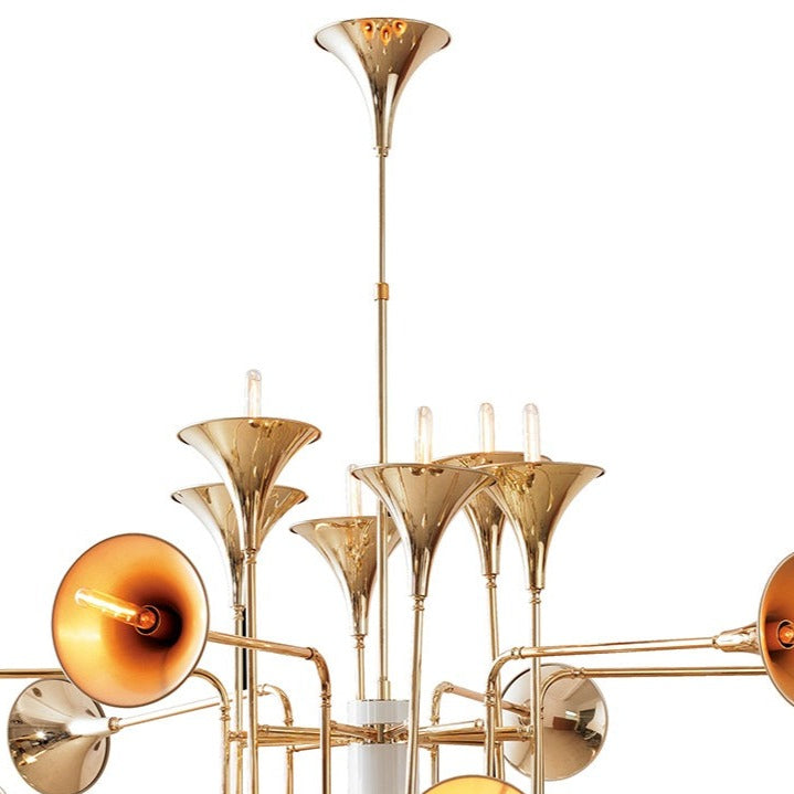 Trumpet Chandelier-France & Son-LM35624PGOLD-Chandeliers-2-France and Son