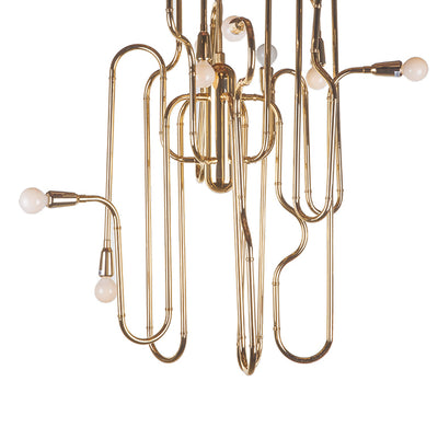 Modern Trombone Chandelier-France & Son-LM35810PGOLD-Chandeliers-5-France and Son