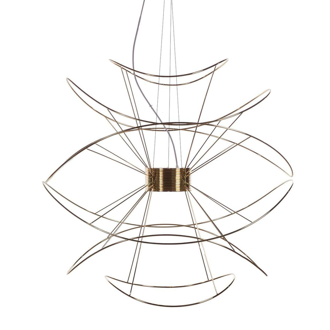 Hoops Ceiling Lamp-France & Son-LM3638PGOLD-Pendants-3-France and Son