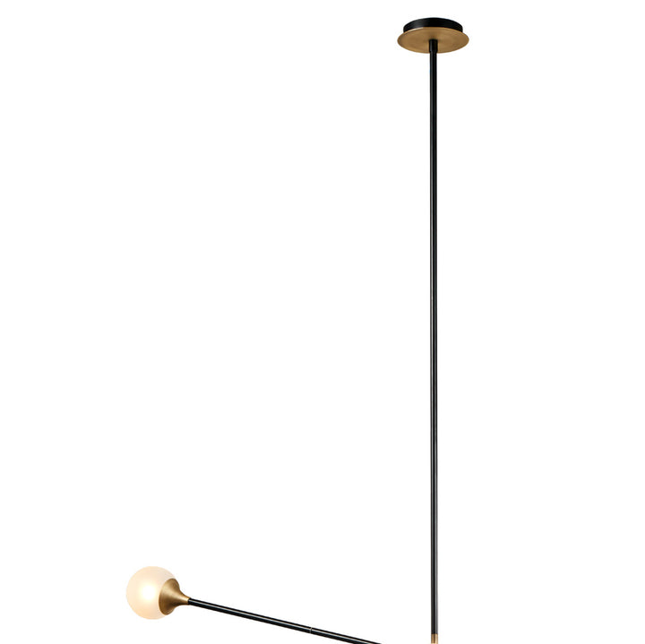 Modern Baton Chandelier-France & Son-LM3644PBLKBRS-Chandeliers-3-France and Son