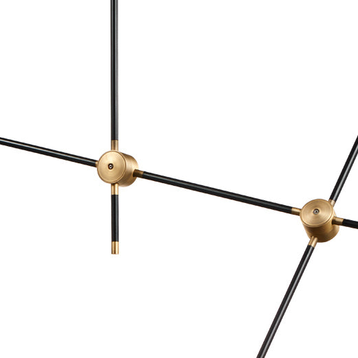Modern Baton Chandelier-France & Son-LM3644PBLKBRS-Chandeliers-5-France and Son