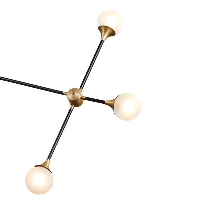Modern Baton Chandelier-France & Son-LM3644PBLKBRS-Chandeliers-6-France and Son