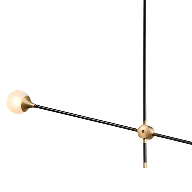 Modern Baton Chandelier-France & Son-LM3644PBLKBRS-Chandeliers-4-France and Son
