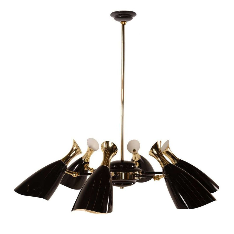 Ponti 6 Light Chandelier - Gold-France & Son-LM5126PBLK-Chandeliers-1-France and Son