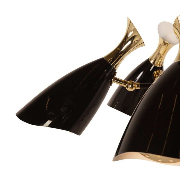 Ponti 6 Light Chandelier - Gold-France & Son-LM5126PBLK-Chandeliers-3-France and Son