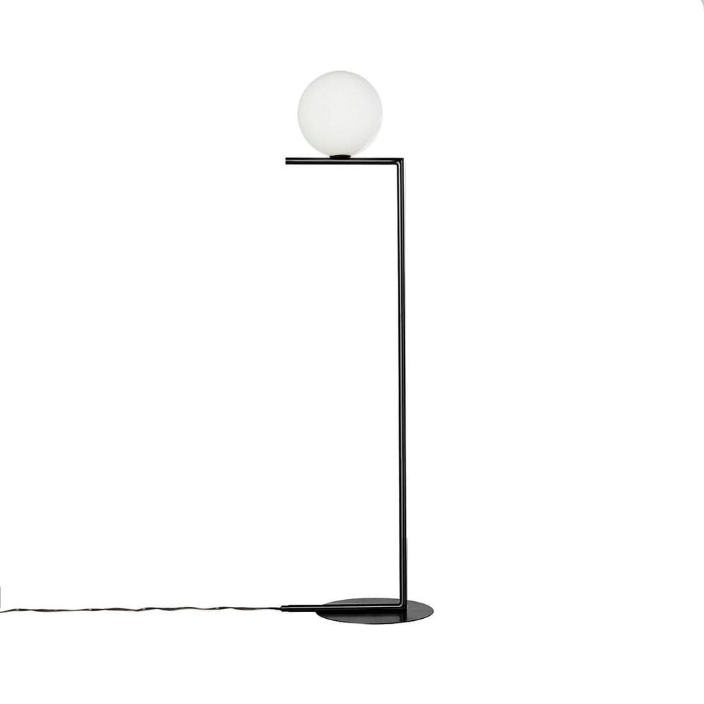 Ball Floor Lamp - Black-France & Son-LM5632FBLKWHT-Floor Lamps-1-France and Son
