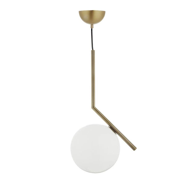 Brass Ball Pendant Light-France & Son-LM5632PBRSWHT-Pendants-1-France and Son
