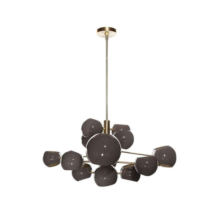 Burst 13 Light Chandelier - Brass and Grey-France & Son-LM6713PGREY-Chandeliers-1-France and Son