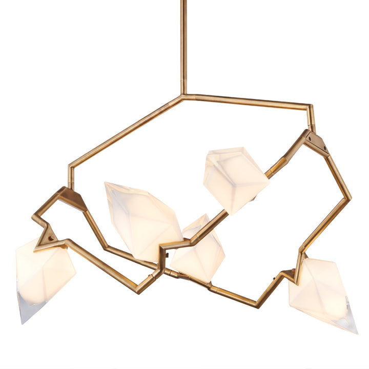 Modern Geode Chandelier-France & Son-LM9195PBRS-Chandeliers-3-France and Son