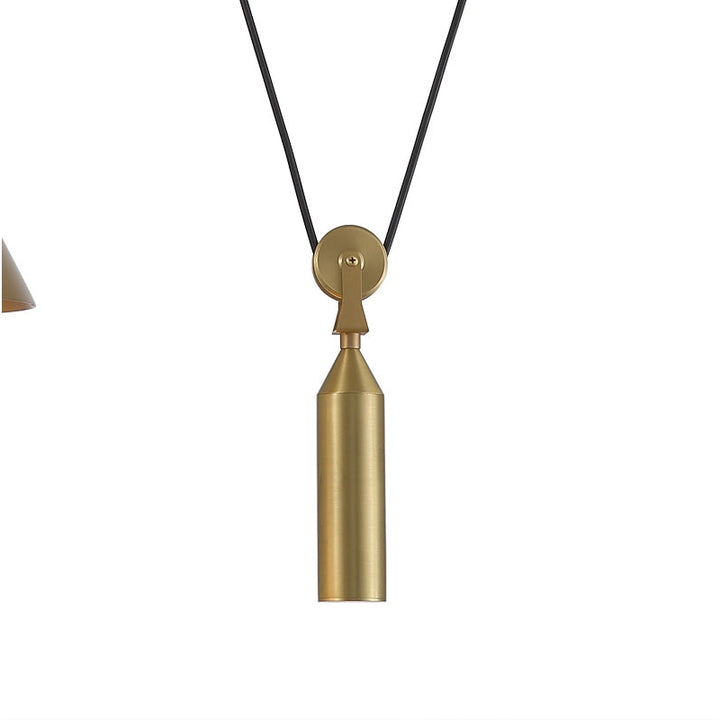 Brass Cone Counterweight Pendant Light-France & Son-LM9231PBRS-Pendants-3-France and Son