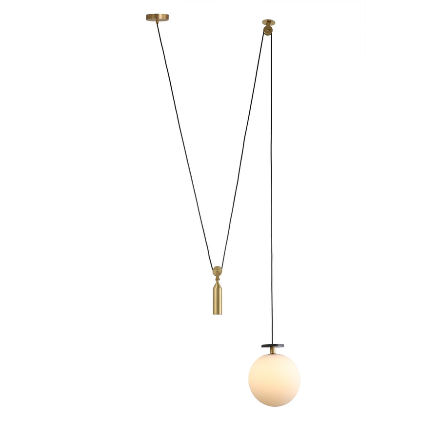 Globe Counterweight Pendant Light-France & Son-LM9234PBRS-Pendants-1-France and Son