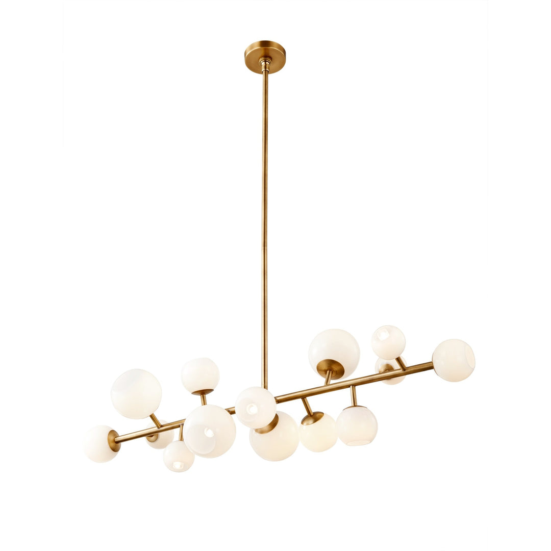 Vaccinium Branching Globe Linear Chandelier - Large-France & Son-LM9814PBRS-Chandeliers-1-France and Son