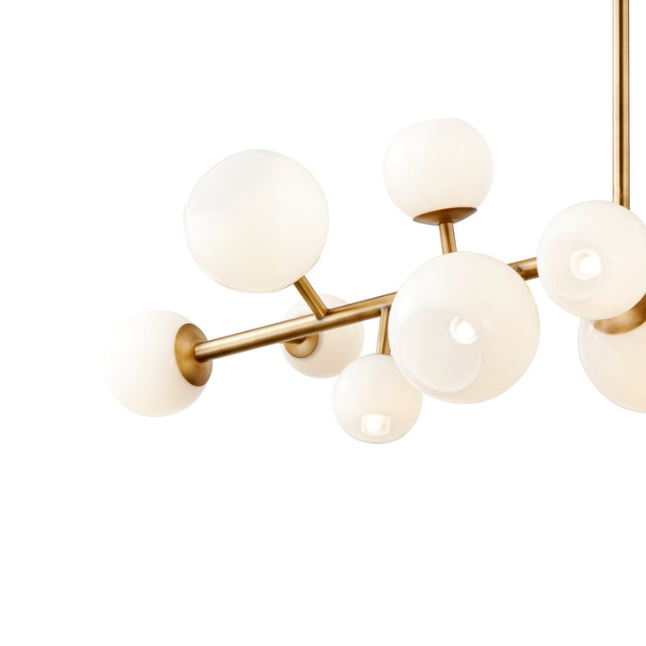 Vaccinium Branching Globe Linear Chandelier - Large-France & Son-LM9814PBRS-Chandeliers-3-France and Son
