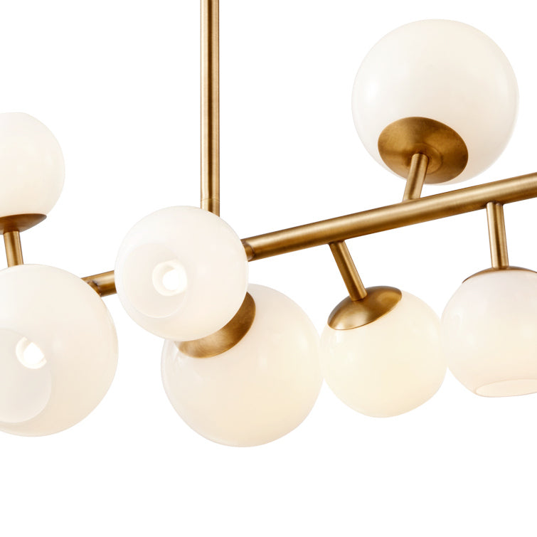 Vaccinium Branching Globe Linear Chandelier - Large-France & Son-LM9814PBRS-Chandeliers-4-France and Son