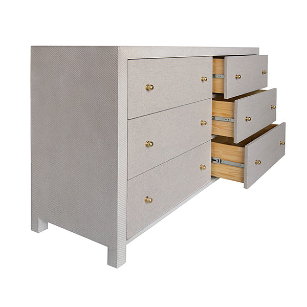 Lowey Chest Six Drawer Chest-Worlds Away-WORLD-LOWERY GRY-Dressers-3-France and Son