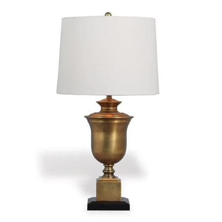 Robertson Brass Lamp with Linen Shade-Port 68-PORT-LPAS-117-03-Table Lamps-1-France and Son