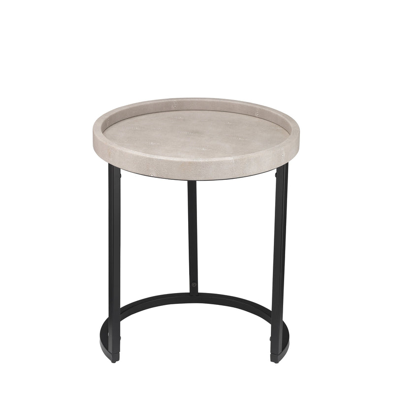 Maddox Side Tables-Jamie Young-JAMIEYO-LS20MADDSTIV-Side TablesIvory Faux Shagreen-5-France and Son
