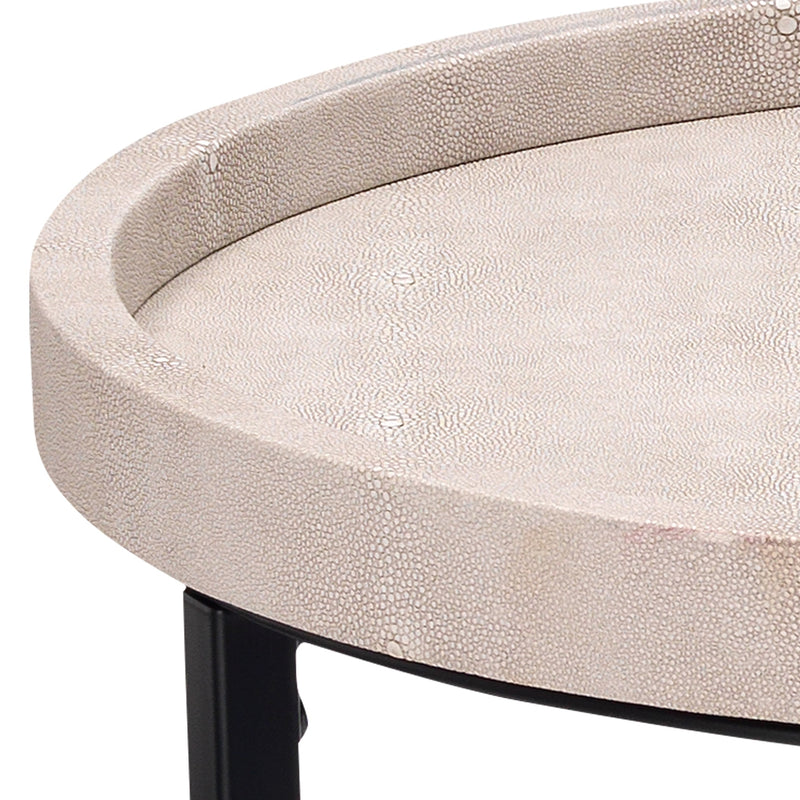 Maddox Side Tables-Jamie Young-JAMIEYO-LS20MADDSTIV-Side TablesIvory Faux Shagreen-4-France and Son